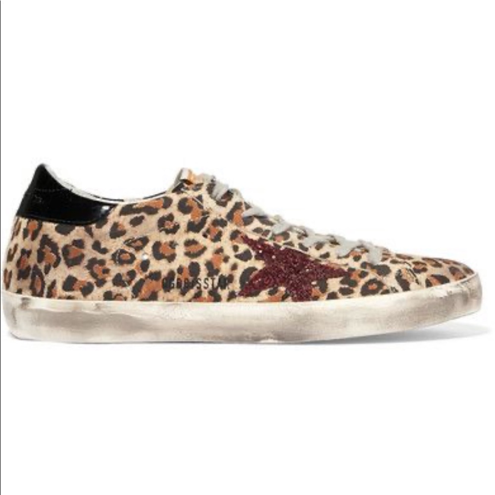 Golden Goose Superstar Leopard Low Top Sneakers